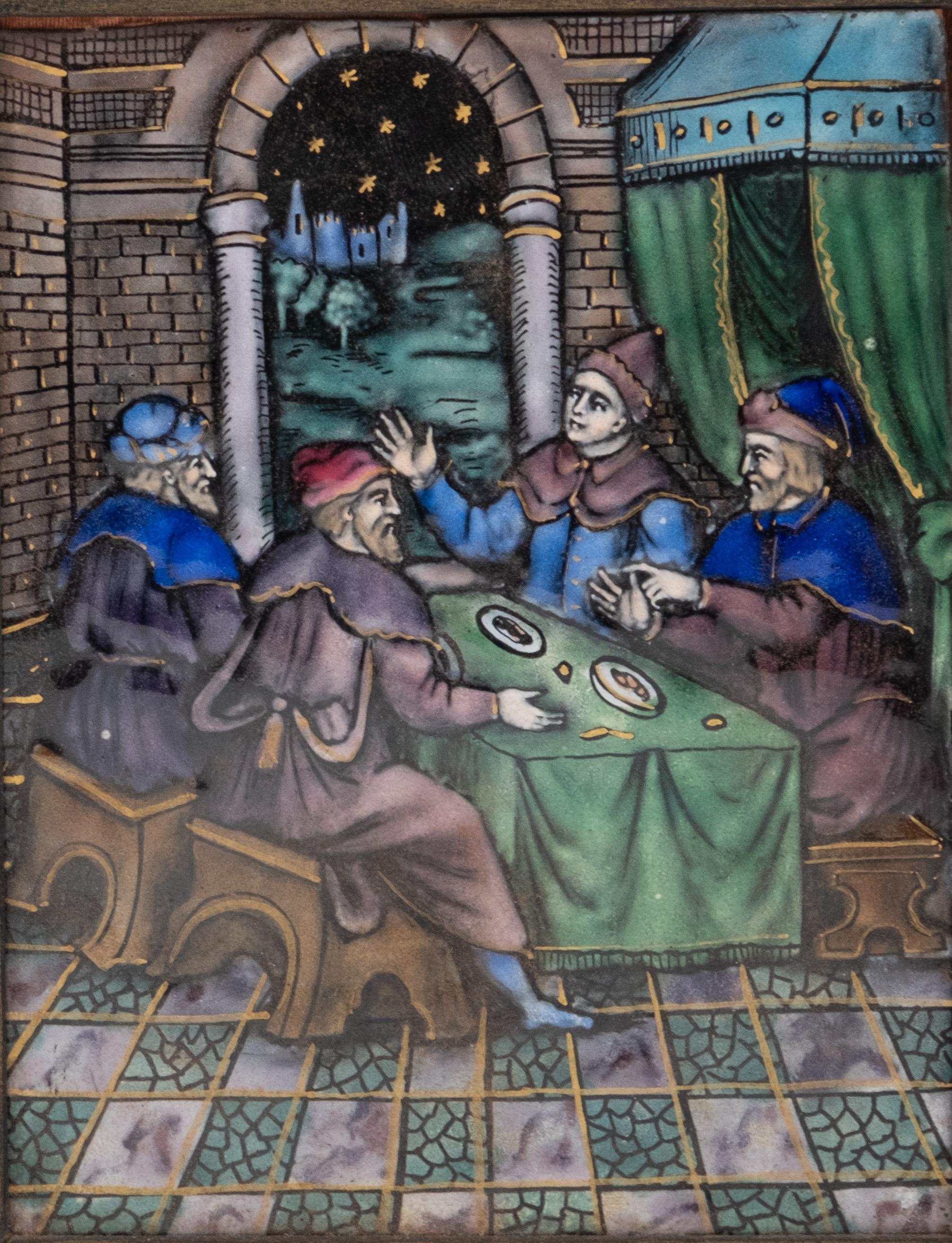 Antikes Triptychon aus Emaille auf Kupfer, Limoges (Renaissance) im Angebot