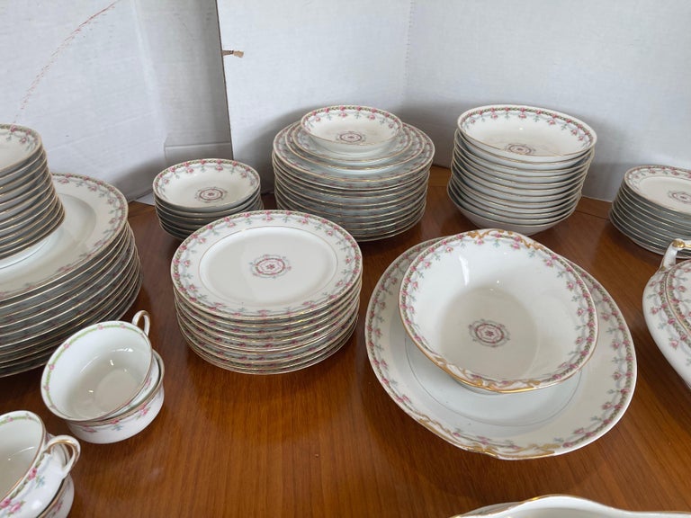Limoges Antique Martial Redon China Service for Eight with Serving Pieces 85 Pcs For Sale 3