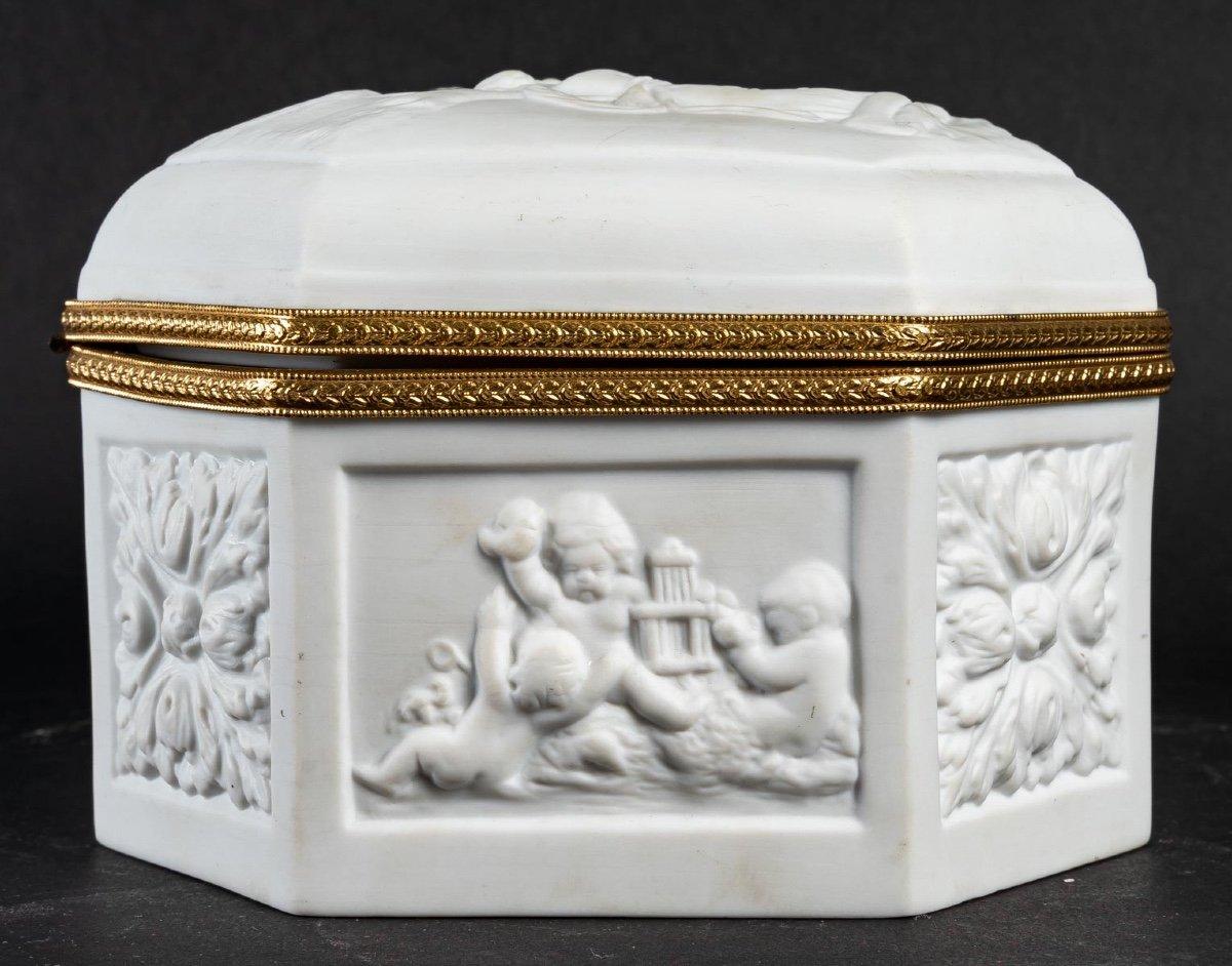 French Limoges Biscuit Jewelry Box End of XIXth Century