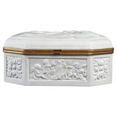 Limoges Biscuit Jewelry Box End of XIXth Century