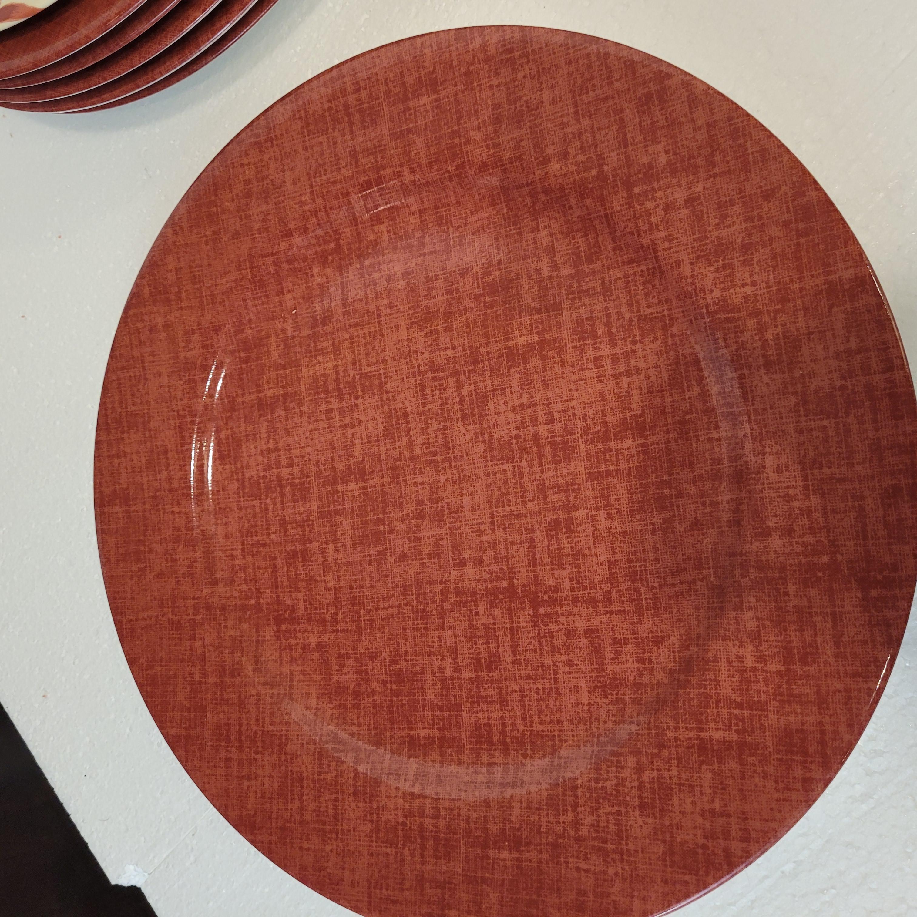 Limoges Burgund Les Toilés Porzellanunterteller, Patrick Frey im Angebot 6