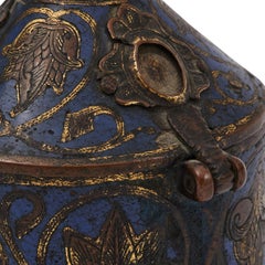 Limoges Champlevé Enamelled Copper-Gilt Pyx with Cabochon Mounts, 13th century.