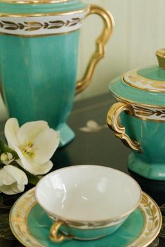 Limoges Coffee Tea Service Yolande Manin 6 People 20th Century