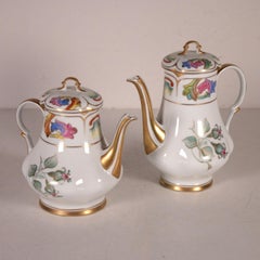 Limoges Dishes, Tea, Coffee Service, Porcelain, France, 20th Century