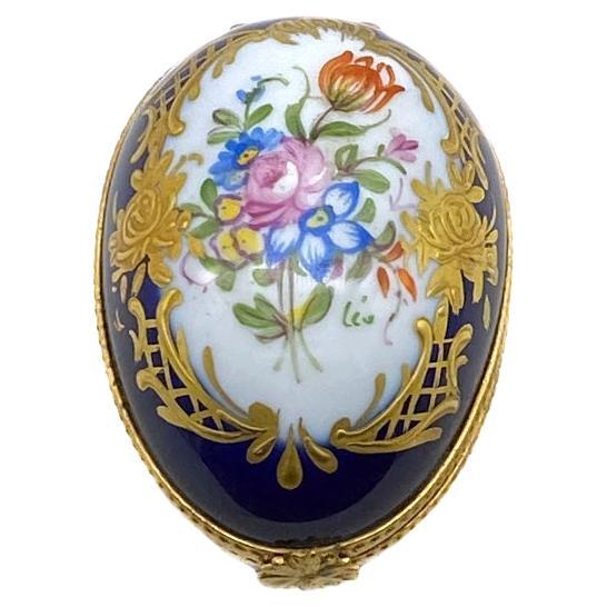 Limoges Egg Shaped Trinket Box For Sale