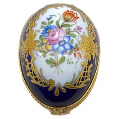 Retro Limoges Egg Shaped Trinket Box