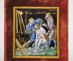 Limoges enamel plaque depicting Christ on te cold stone, France, mid-16th c.