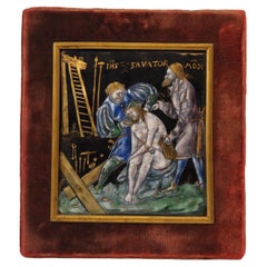 Limoges enamel plaque depicting Christ on te cold stone, France, mid-16th c.