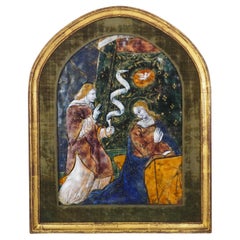 Limoges enamel plaque depicting the Annunciation, 16th century