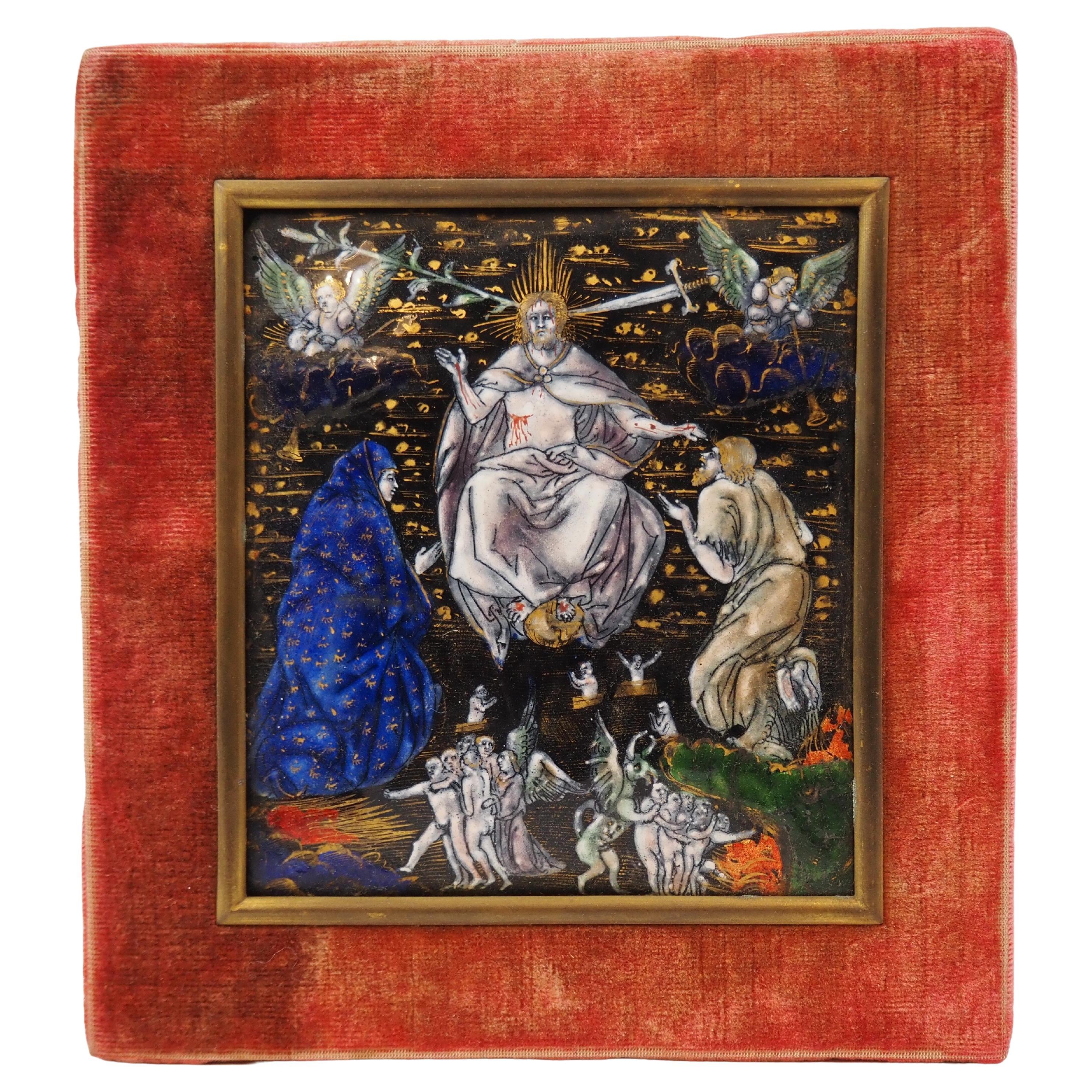 Limoges enamel plaque depicting the Last Judgment, France, mid-16th century