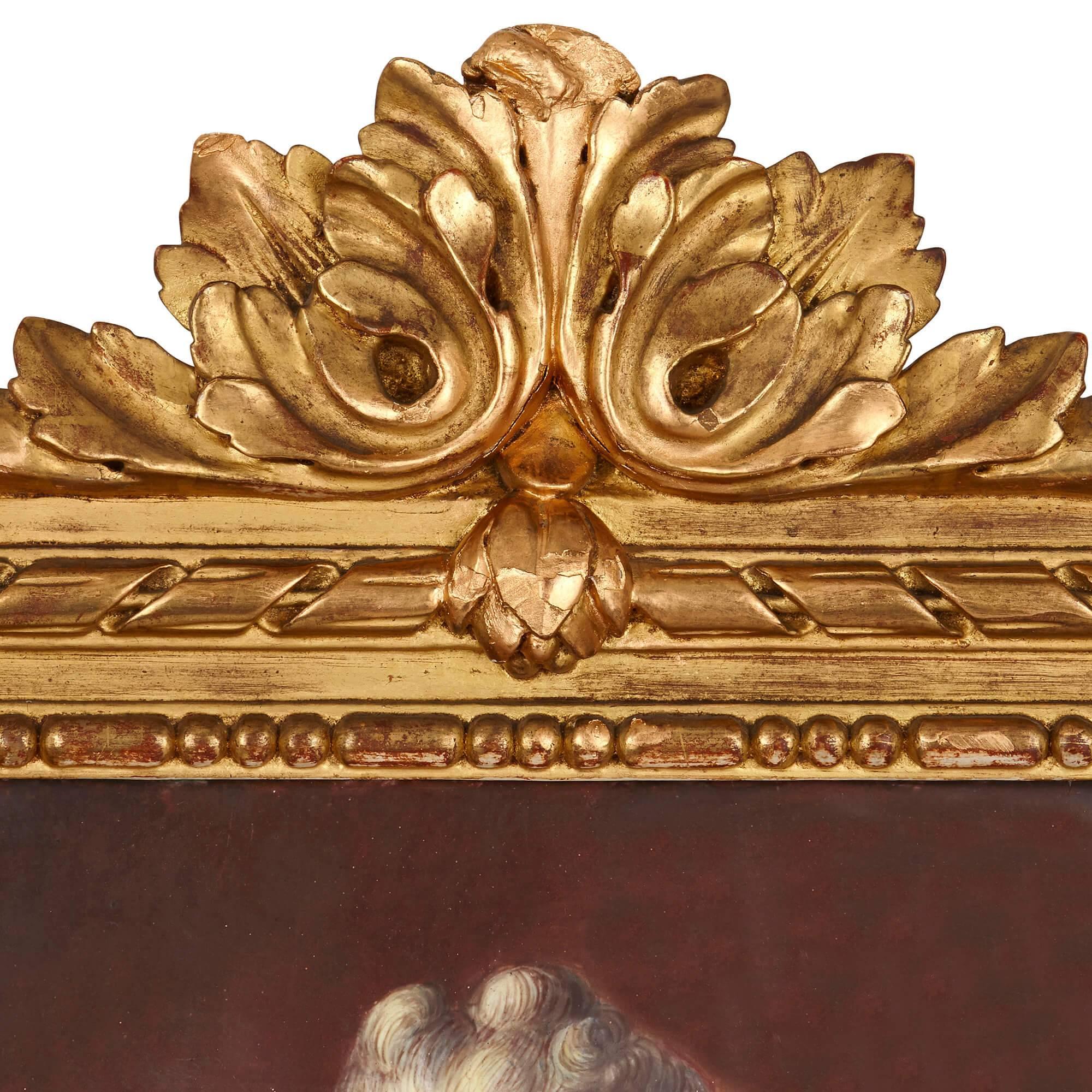 Baroque Limoges Enamel Portrait Plaque of Marie-Anne of Bourbon