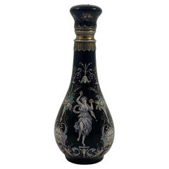 Limoges Enamel Scent Bottle, Silver Mounts, c. 1880