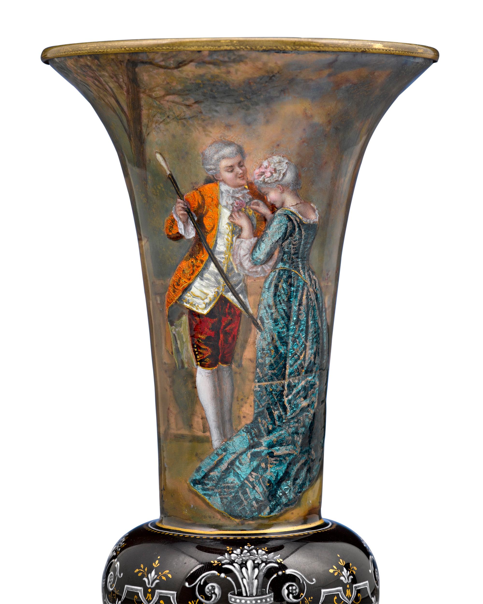 Autre Vases émail de Limoges en vente