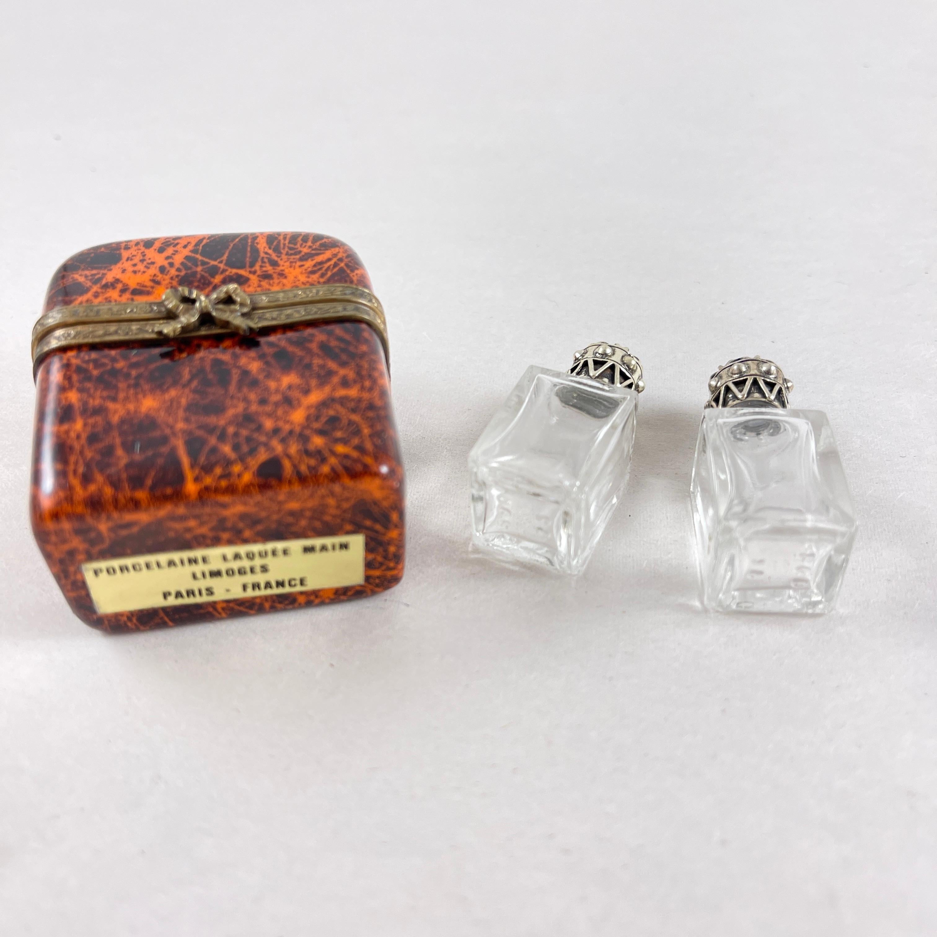 Caja de baratijas de porcelana esmaltada con cofre de aromas de Limoges 5