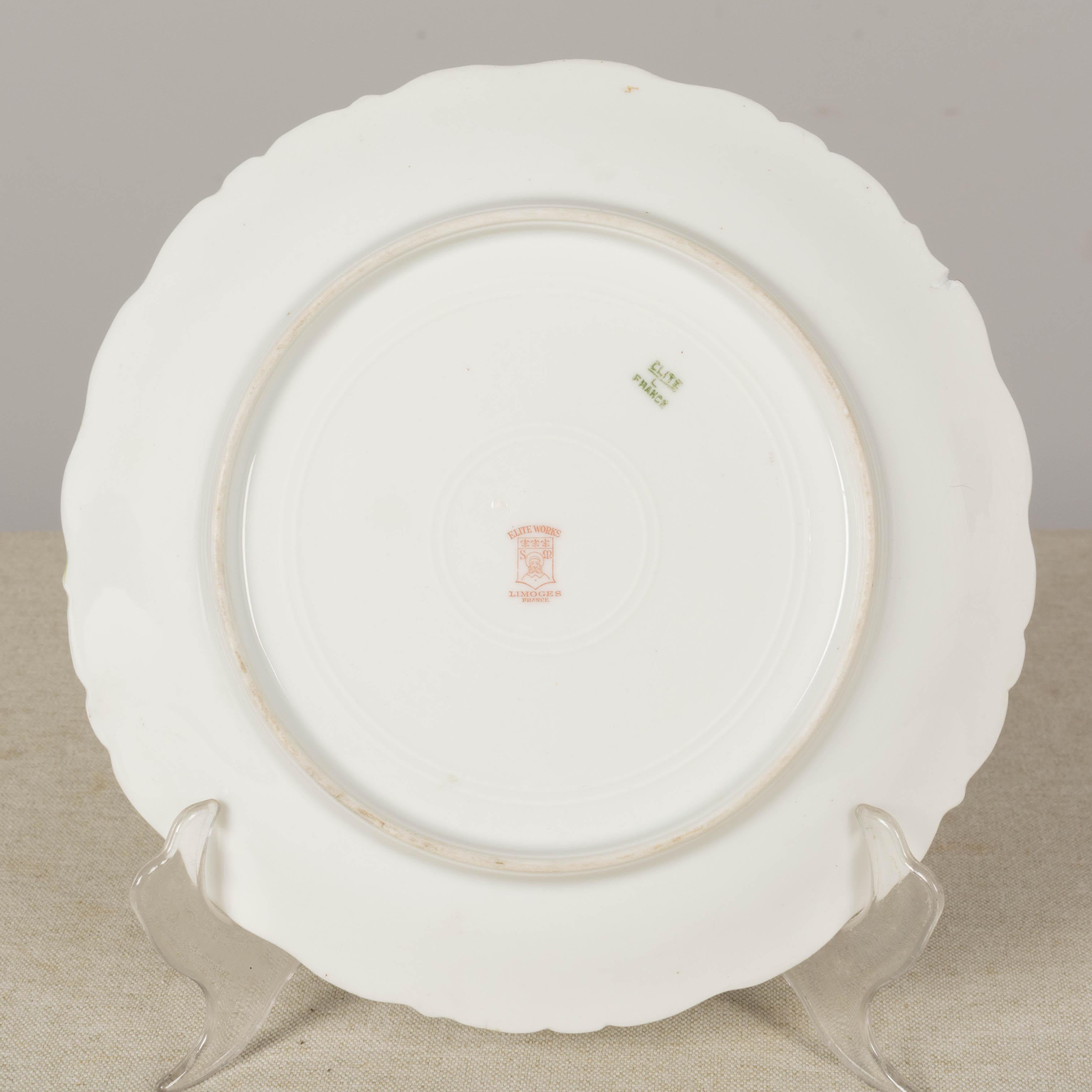 Victorian Limoges Fish Platter Set with 12 Plates For Sale