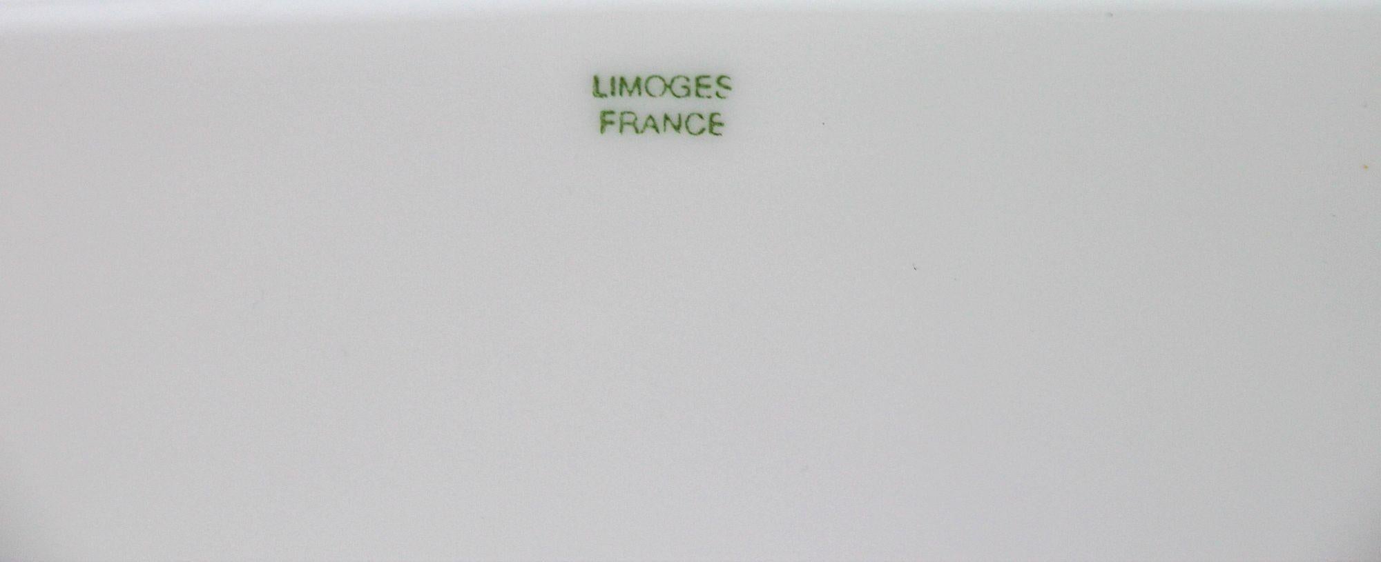 Limoges France Cigar Ashtray Porcelain Dish Catchall by French Artist 1997 For Sale 4