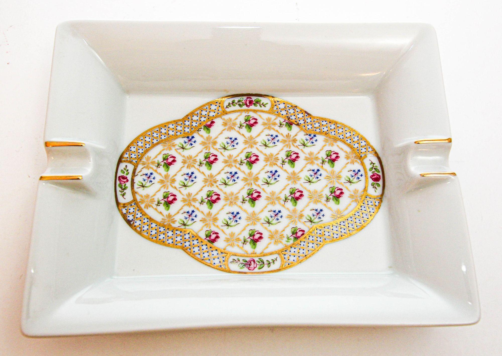 Limoges France Cendrier Cigarette Porcelaine Coupelle Catchall en vente 3
