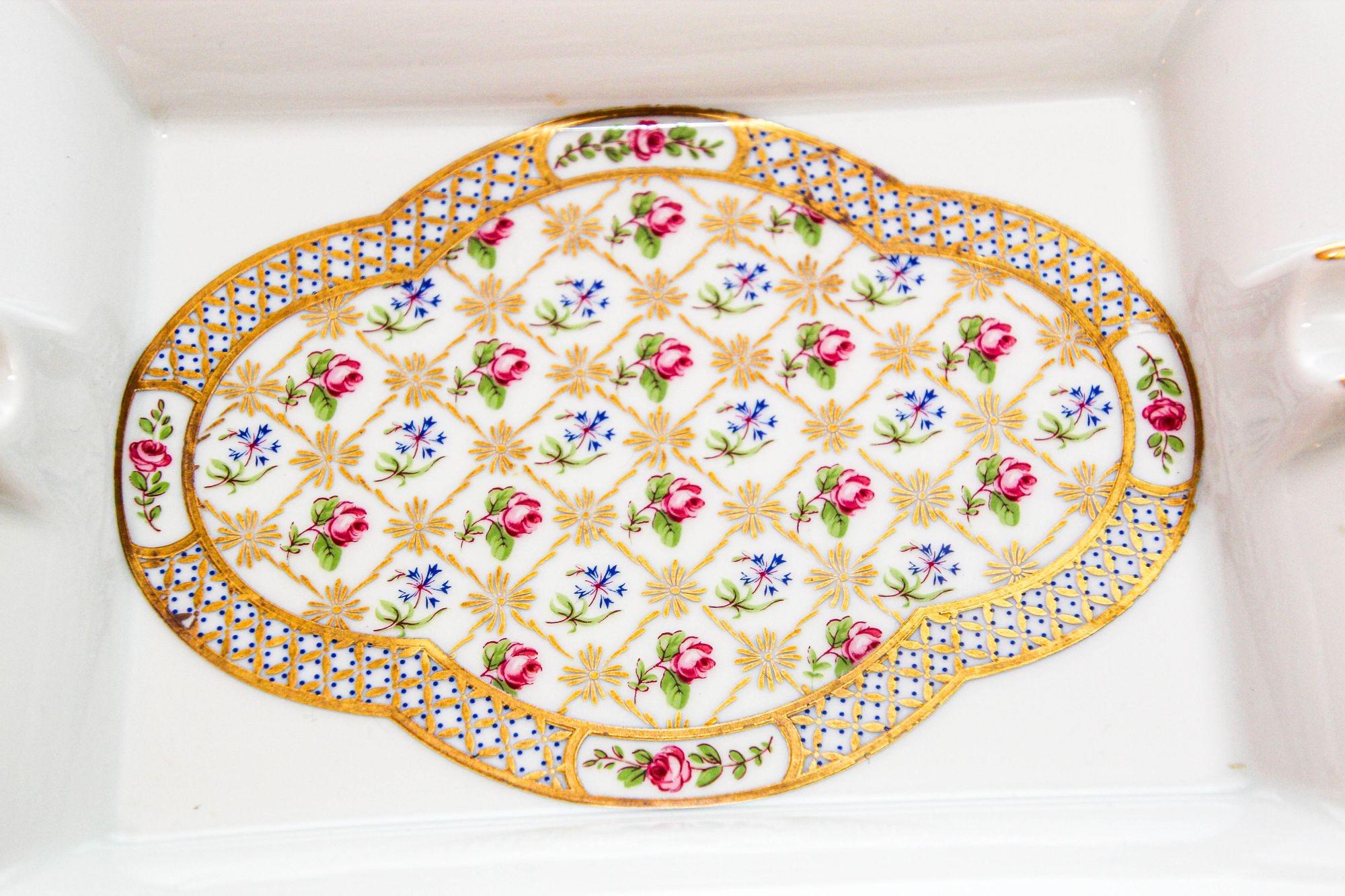 Louis XIV Limoges France Cendrier Cigarette Porcelaine Coupelle Catchall en vente