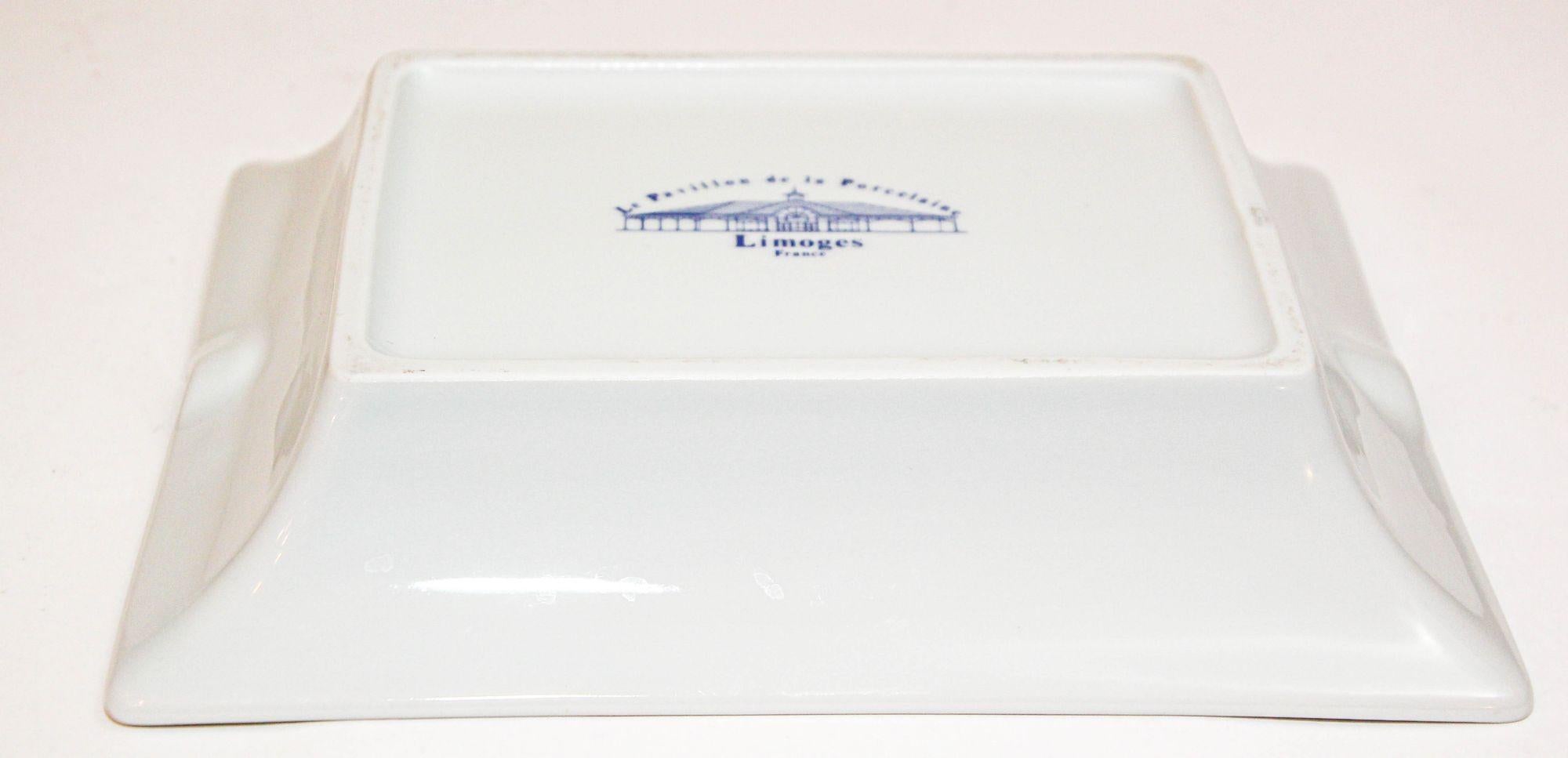 Limoges France Cendrier Cigarette Porcelaine Coupelle Catchall en vente 1