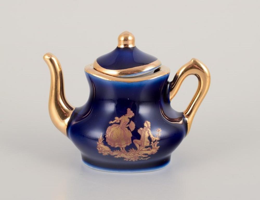 French Limoges, France. Five pieces of miniature porcelain, 1970s For Sale