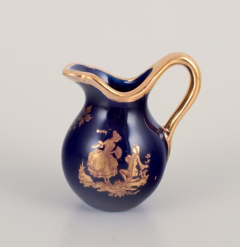 Glazed Limoges, France. Five pieces of miniature porcelain, 1970s For Sale