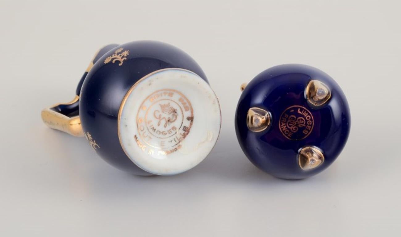 Porcelain Limoges, France. Five pieces of miniature porcelain, 1970s For Sale