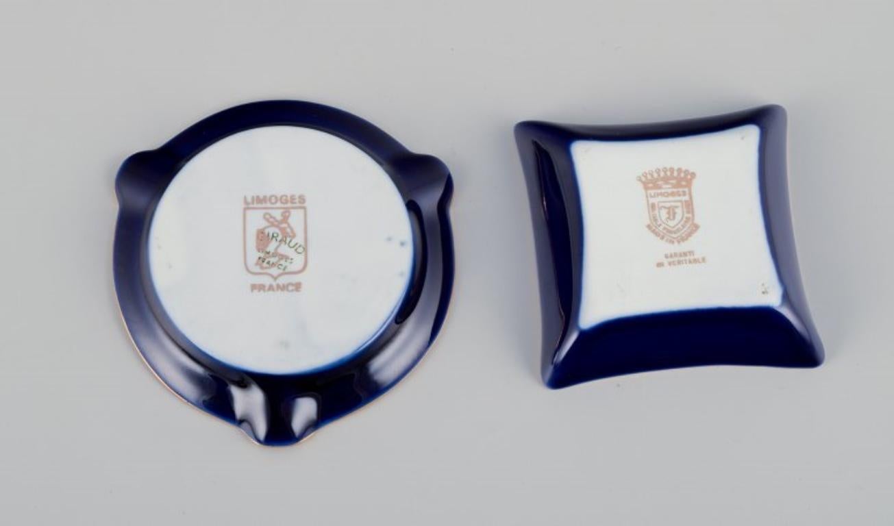 Porcelain Limoges, France. Five pieces of porcelain including small trays and bowls For Sale