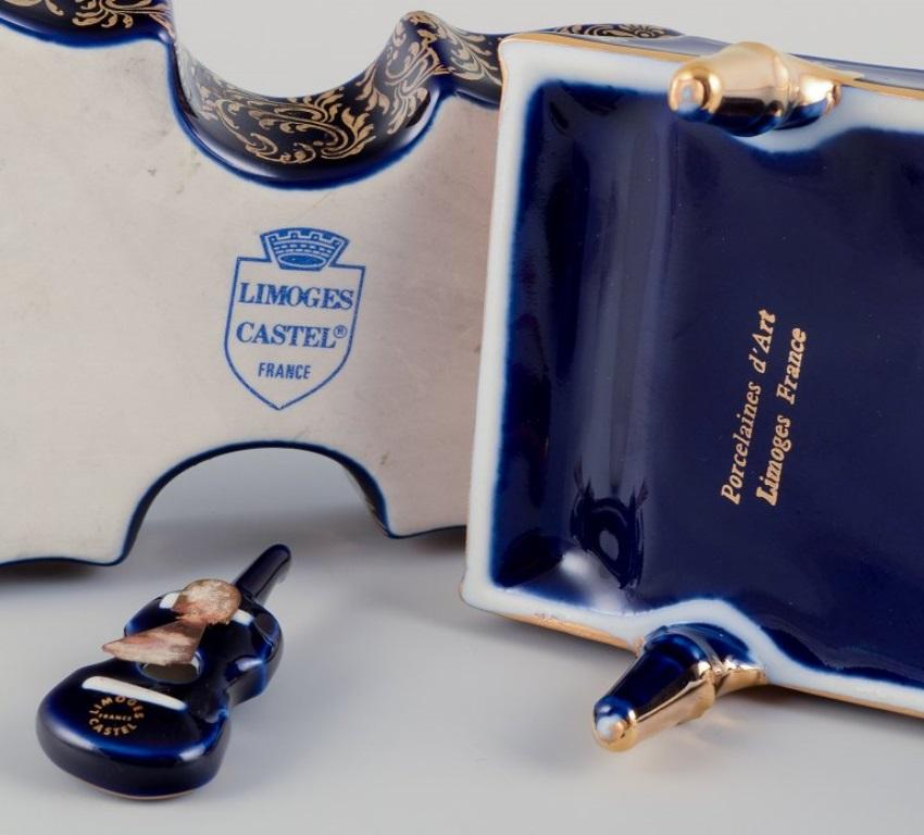 Limoges, Francia. Cuatro instrumentos musicales de porcelana, años 70 en venta 2