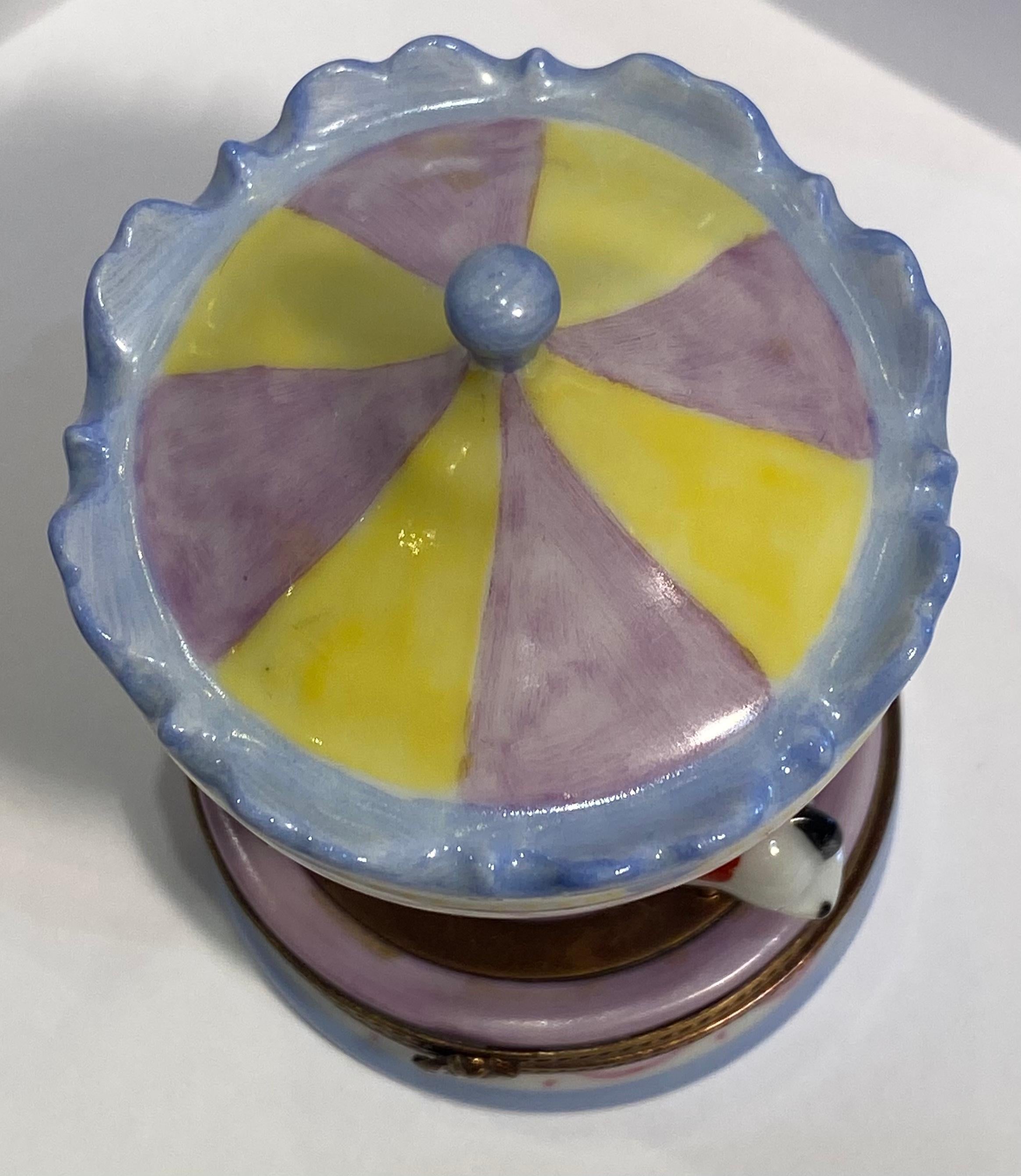 Limoges France Hand Painted Porcelain Manege Merry Go Round Carousel Trinket Box 3