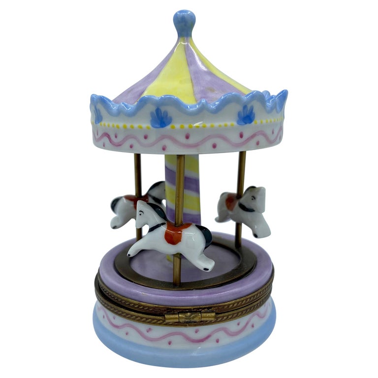 Limoges France Hand Painted Porcelain Manege Merry Go Round Carousel Trinket Box At 1stdibs Limoges France Hand Painted Porcelain Manege Merry Go Round Carousel Trinket Box At 1stdibs