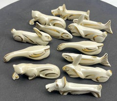 Limoges France Knife Rests, Set of 10 Animal Pieces