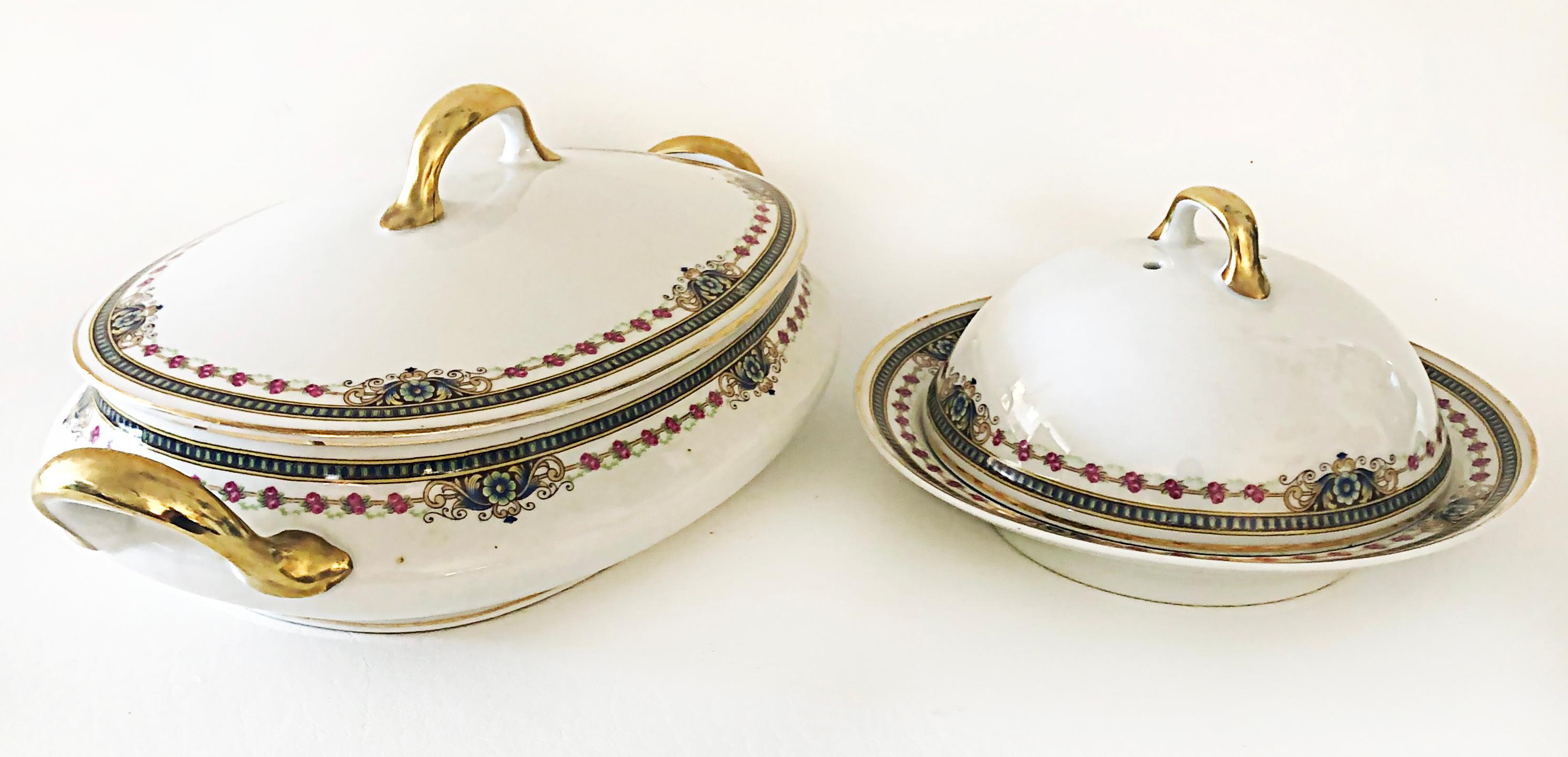 Limoges France L. Bernardaud porcelain tureen & cheese keep with covers.

Offered for sale is a set of two covered Limoges dishes from L. Bernardaud and
 Company. The set includes a covered tureen and a covered cheese keep. The pieces are marked