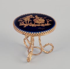 Limoges, France. Miniature table and chairs made of brass and porcelain.