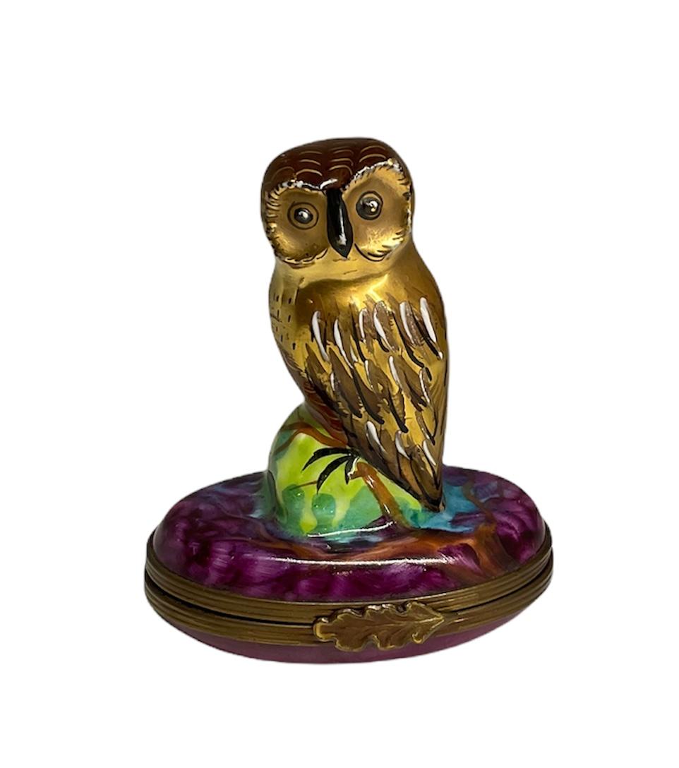 Limoges France Owl Trinket Box 1