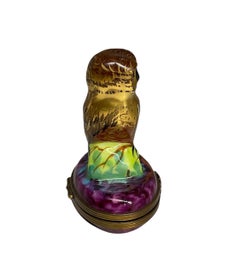 Limoges Frankreich Eule Trinket Box