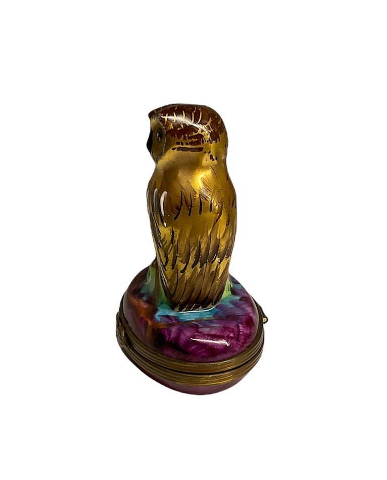 Limoges France Owl Trinket Box at 1stDibs limoges owl boxes
