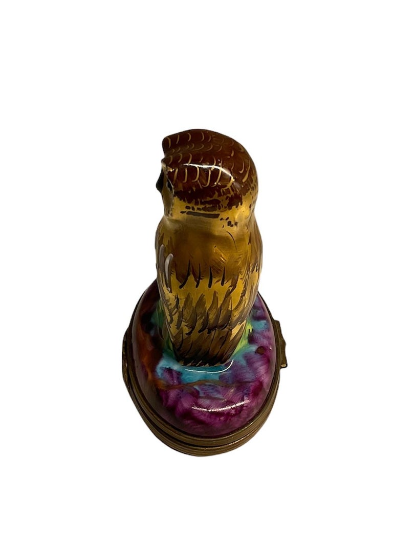 Limoges France Owl Trinket Box at 1stDibs