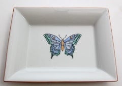 Plato de porcelana de Limoges Francia Catchall Mariposa