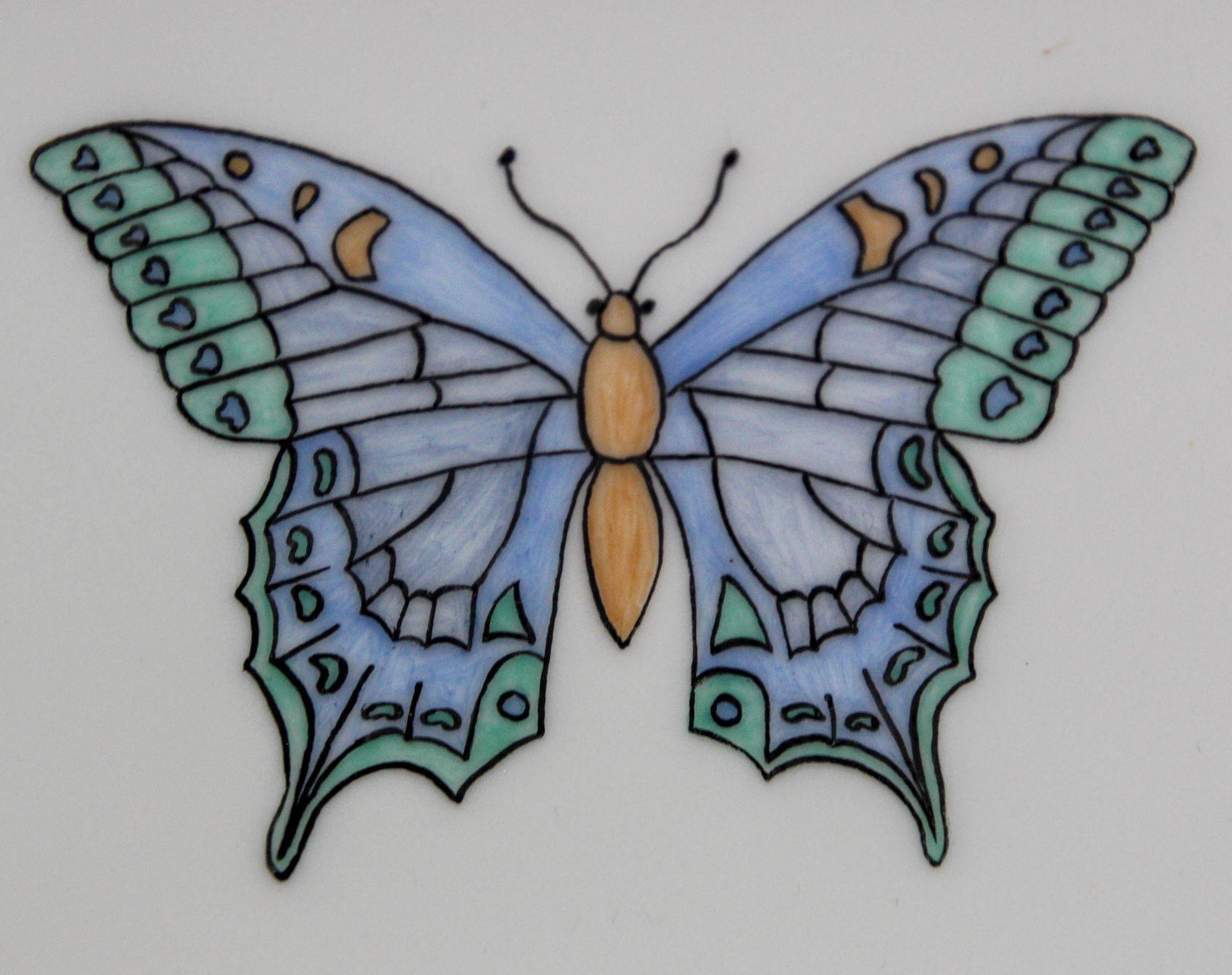 Plato de porcelana de Limoges Francia Catchall Mariposa Moderno orgánico en venta