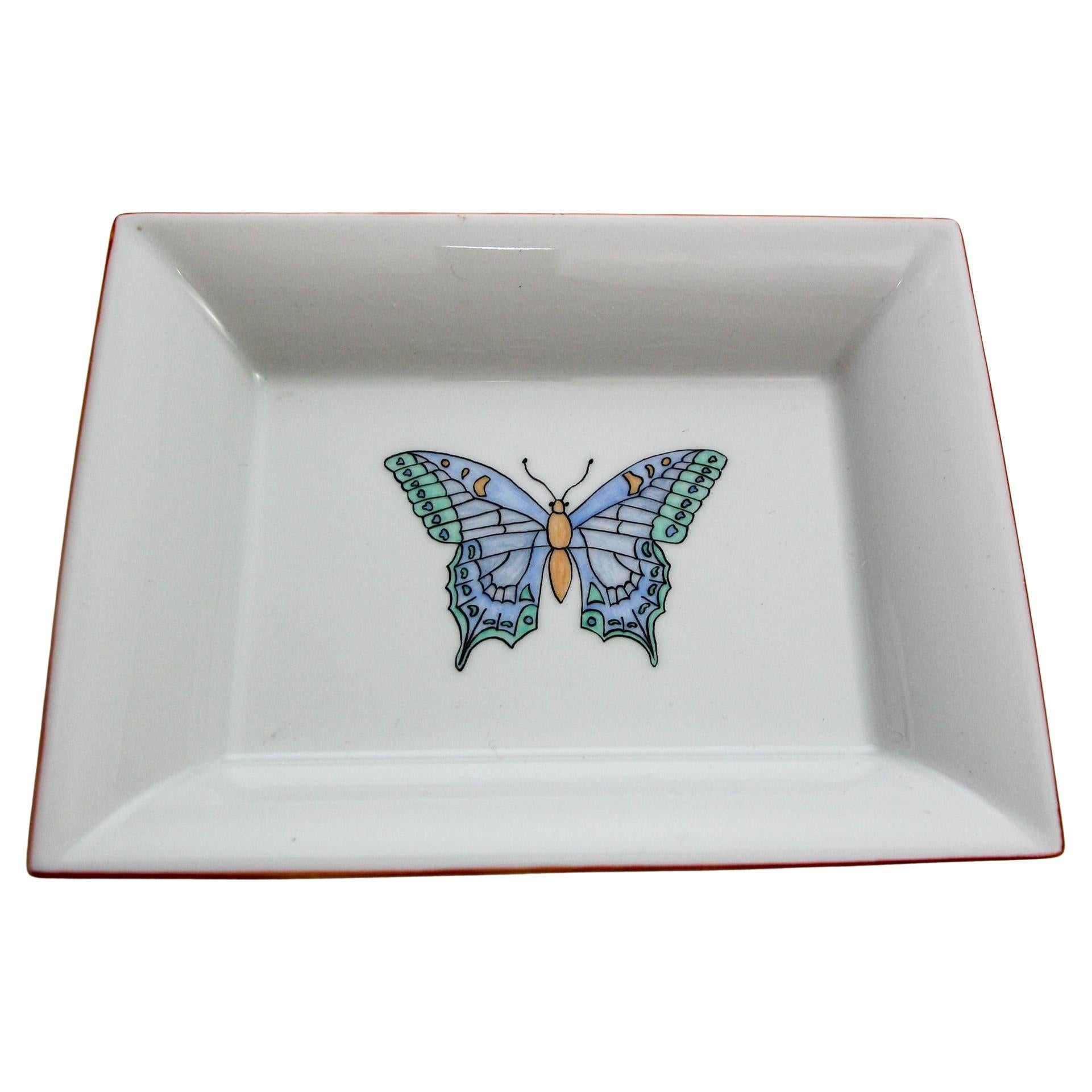 Limoges France Porcelain Dish Catchall Butterfly