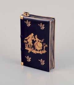 Limoges, France. Porcelain "hip flask" shaped like a book. Approx. 1970