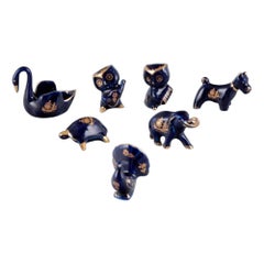 Limoges, France. Seven miniature porcelain animals. Approx. 1970