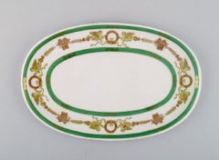 Limoges, France, Two Candlesticks and a Dish in Hand Painted Porcelain