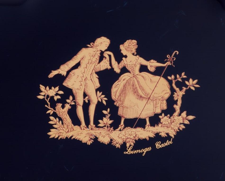 Glazed Limoges, France. Two porcelain serving platters. Approx. 1970 For Sale