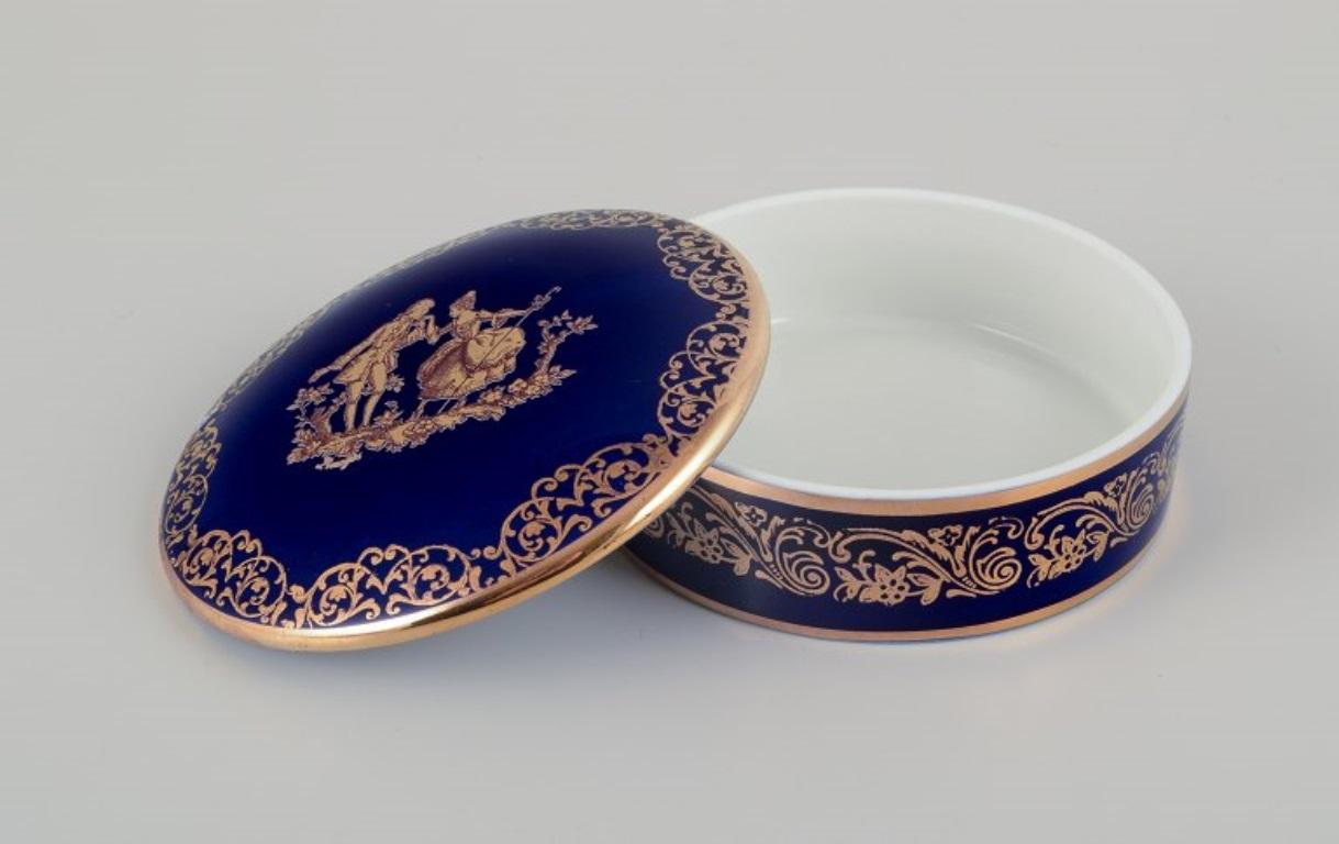 Limoges, Francia. Dos tarros/cajas redondos con tapa de porcelana. en venta 1