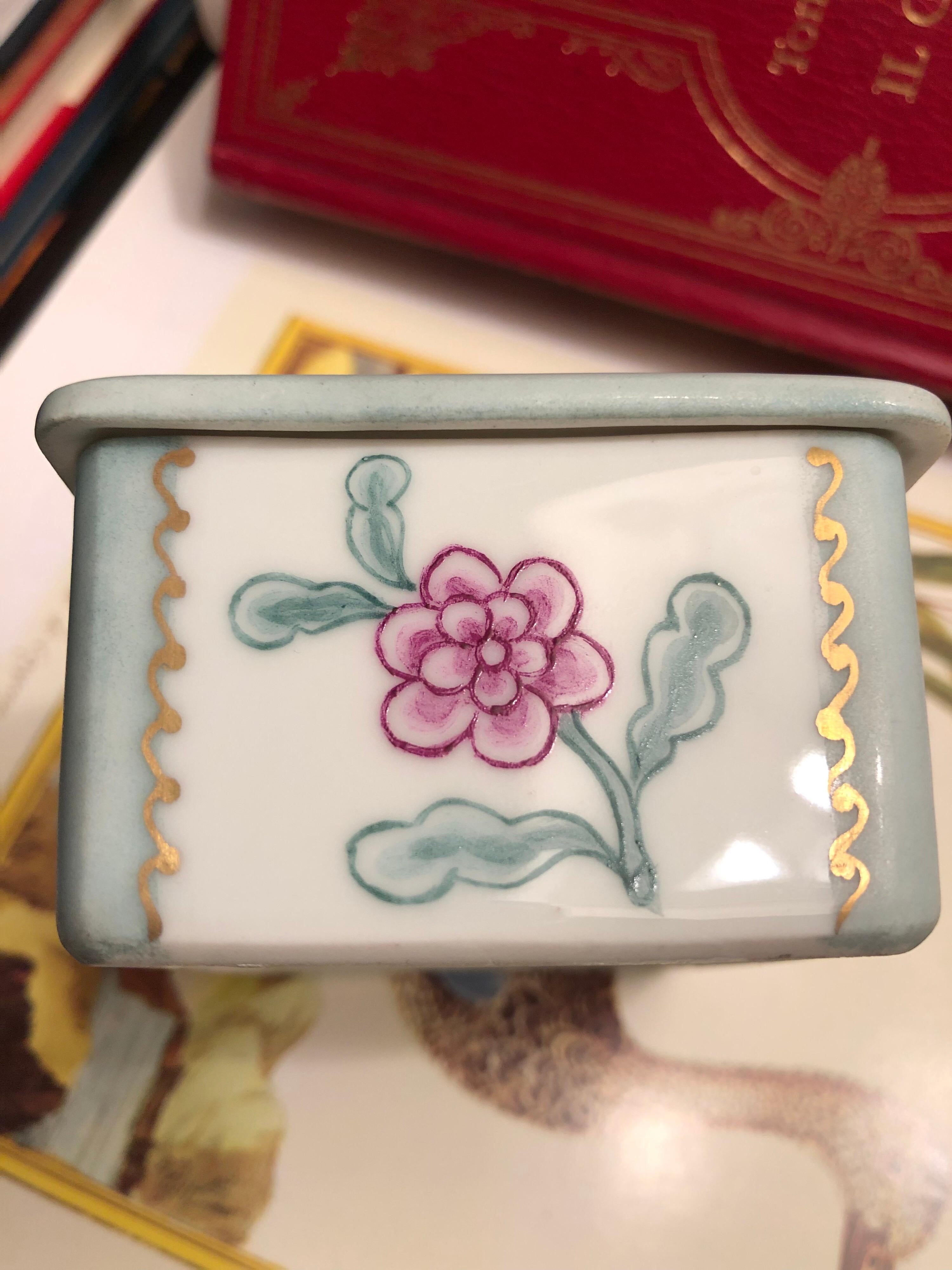 Limoges France YF Porcelain Jewelry Hand Painted Rose Box 2