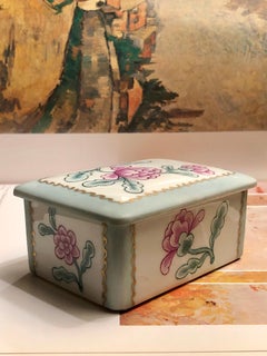 Limoges France YF Porcelain Jewelry Hand Painted Rose Box