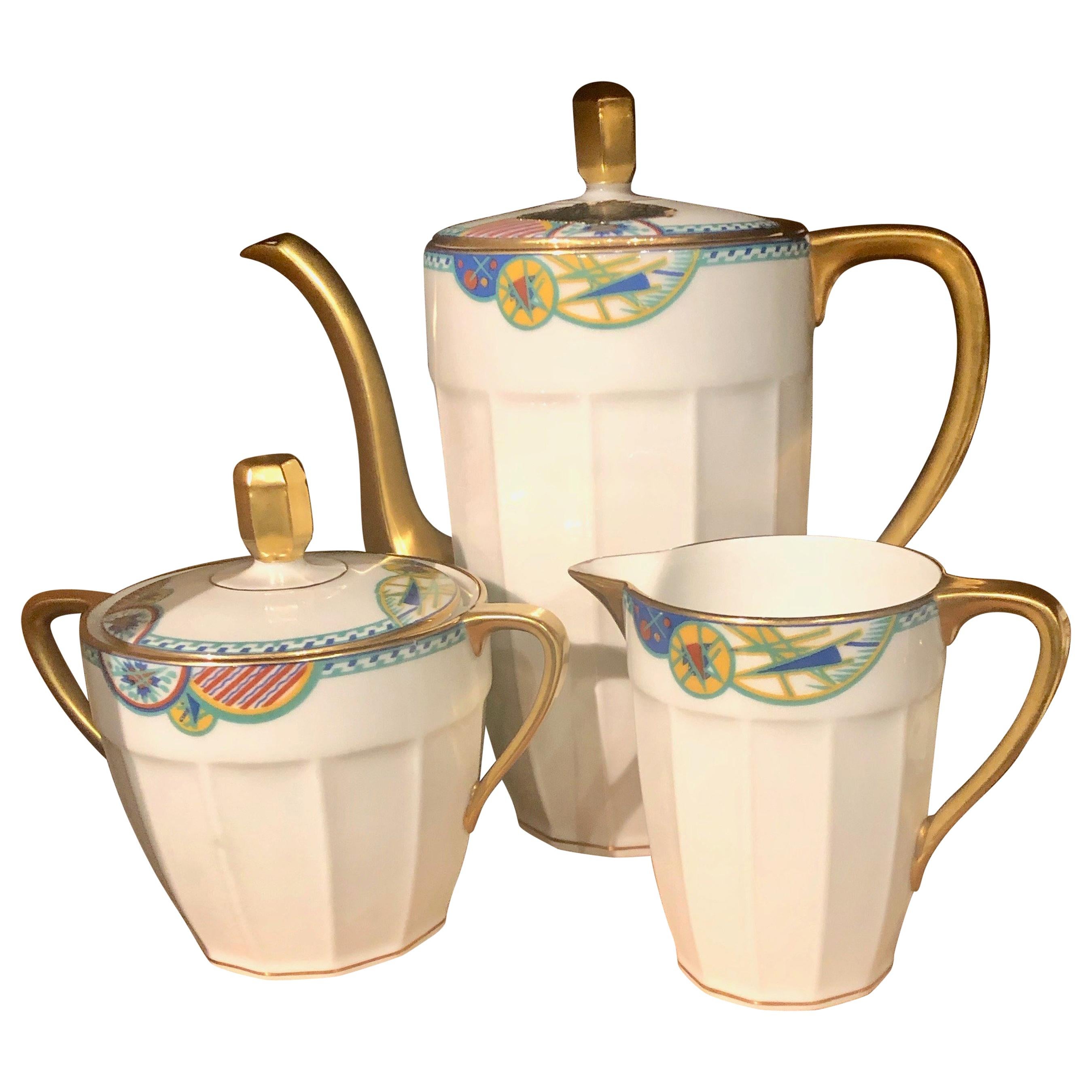 Limoges French Art Deco Coffee Tea Service for 12