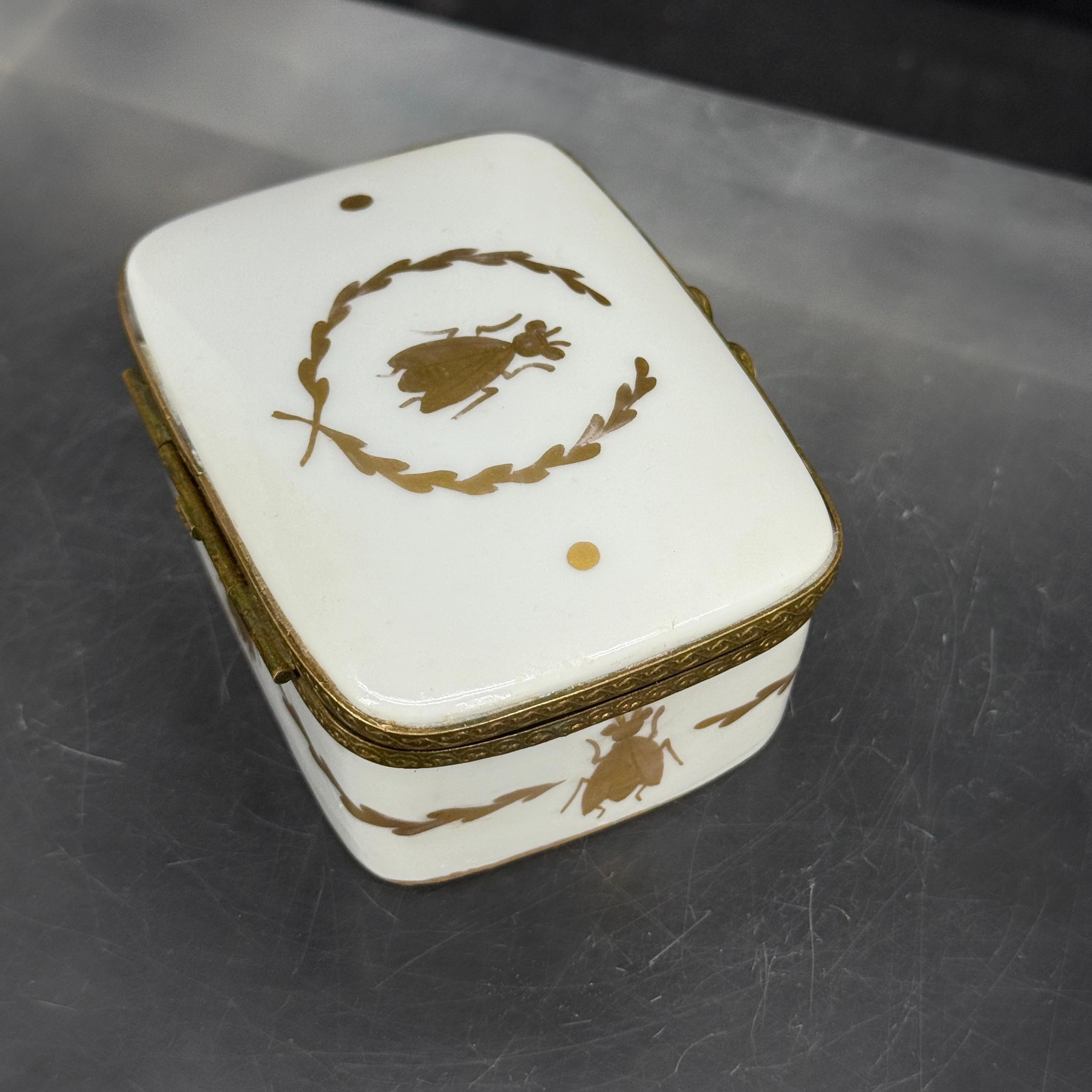 Limoges Französisch Biene Porzellan vergoldet Trinket Schmuckkästchen im Angebot 7
