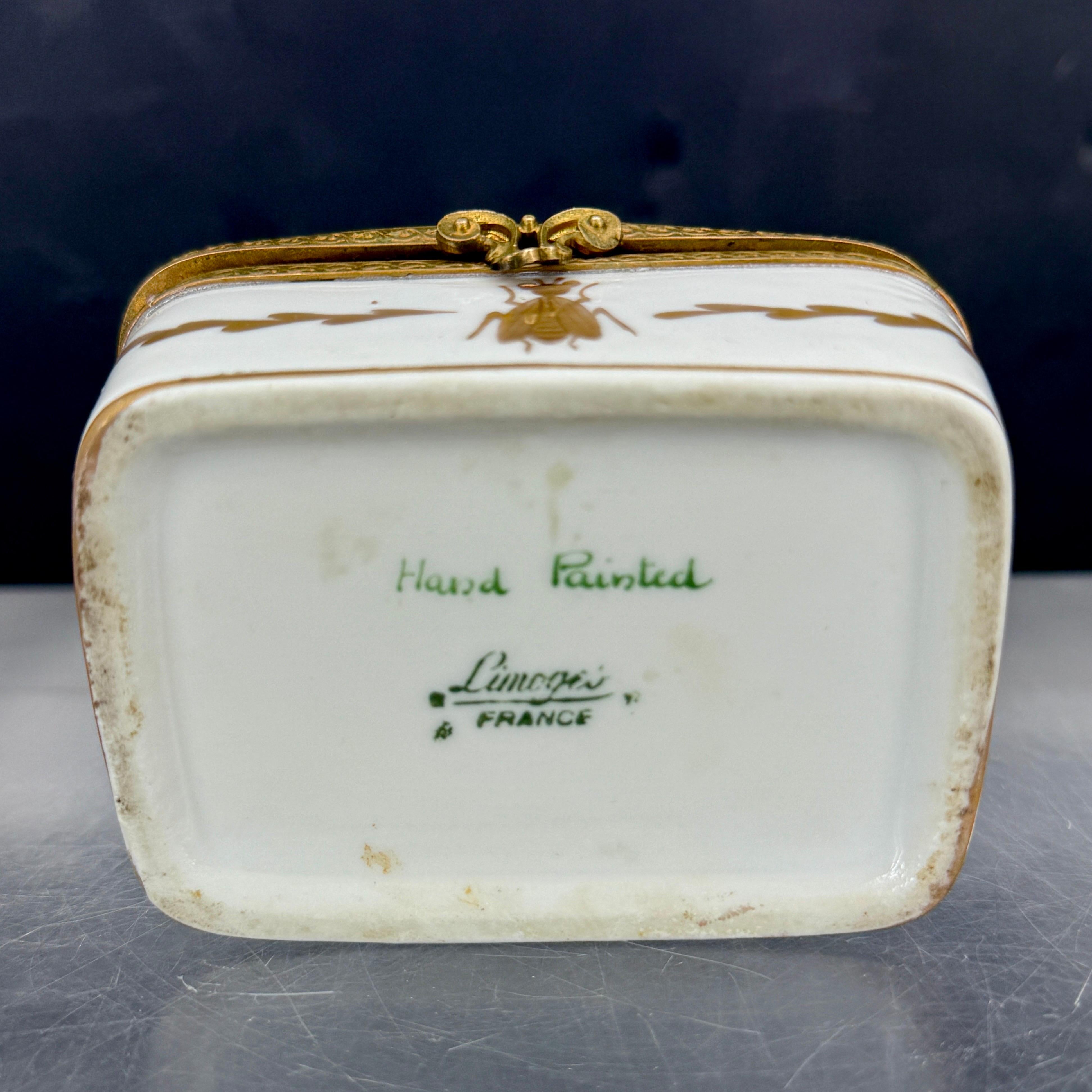 Limoges Französisch Biene Porzellan vergoldet Trinket Schmuckkästchen im Angebot 10
